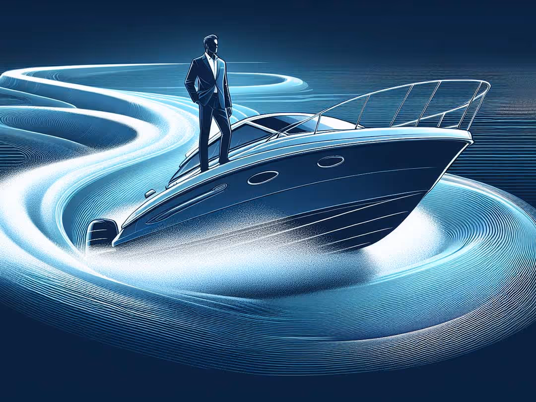 Illustration of a person enjoying a smooth boat ride thanks to Seakeeper stabilisers