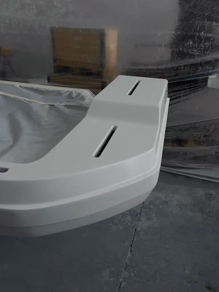 Individual parts carefully repainted within the controlled environment