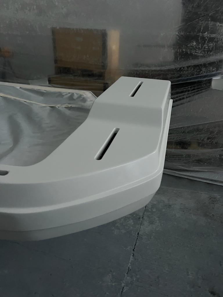 Individual parts carefully repainted within the controlled environment