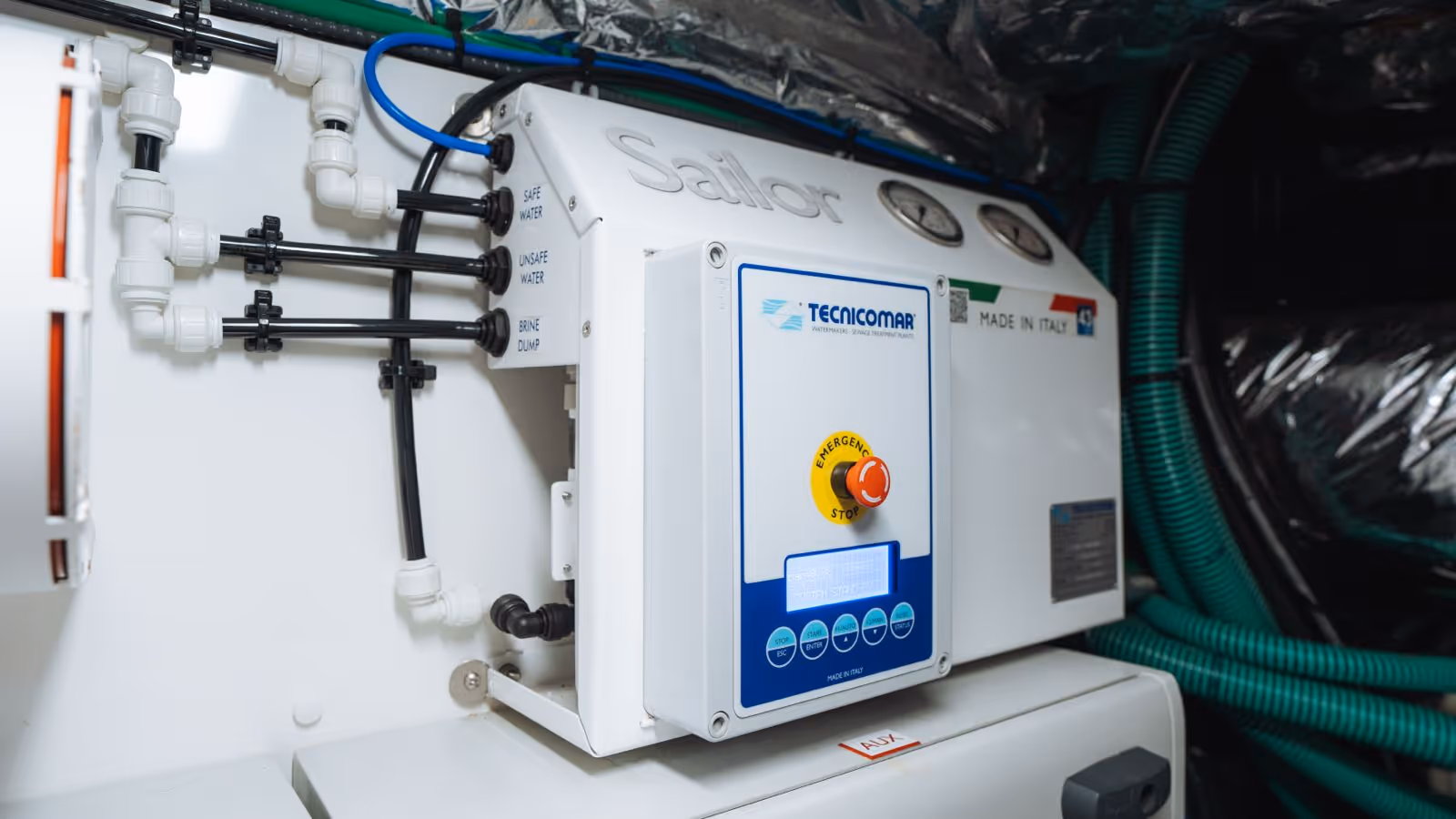 Tecnicomar watermaker installed by our team ensures fresh, reliable water supply on every journey