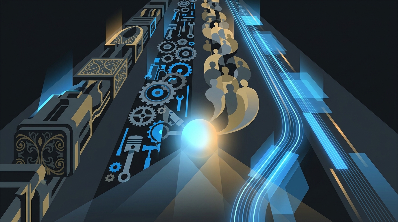 Four distinct paths converging toward a single performance goal, symbolizing a comparison of Google Ads management options in 2026