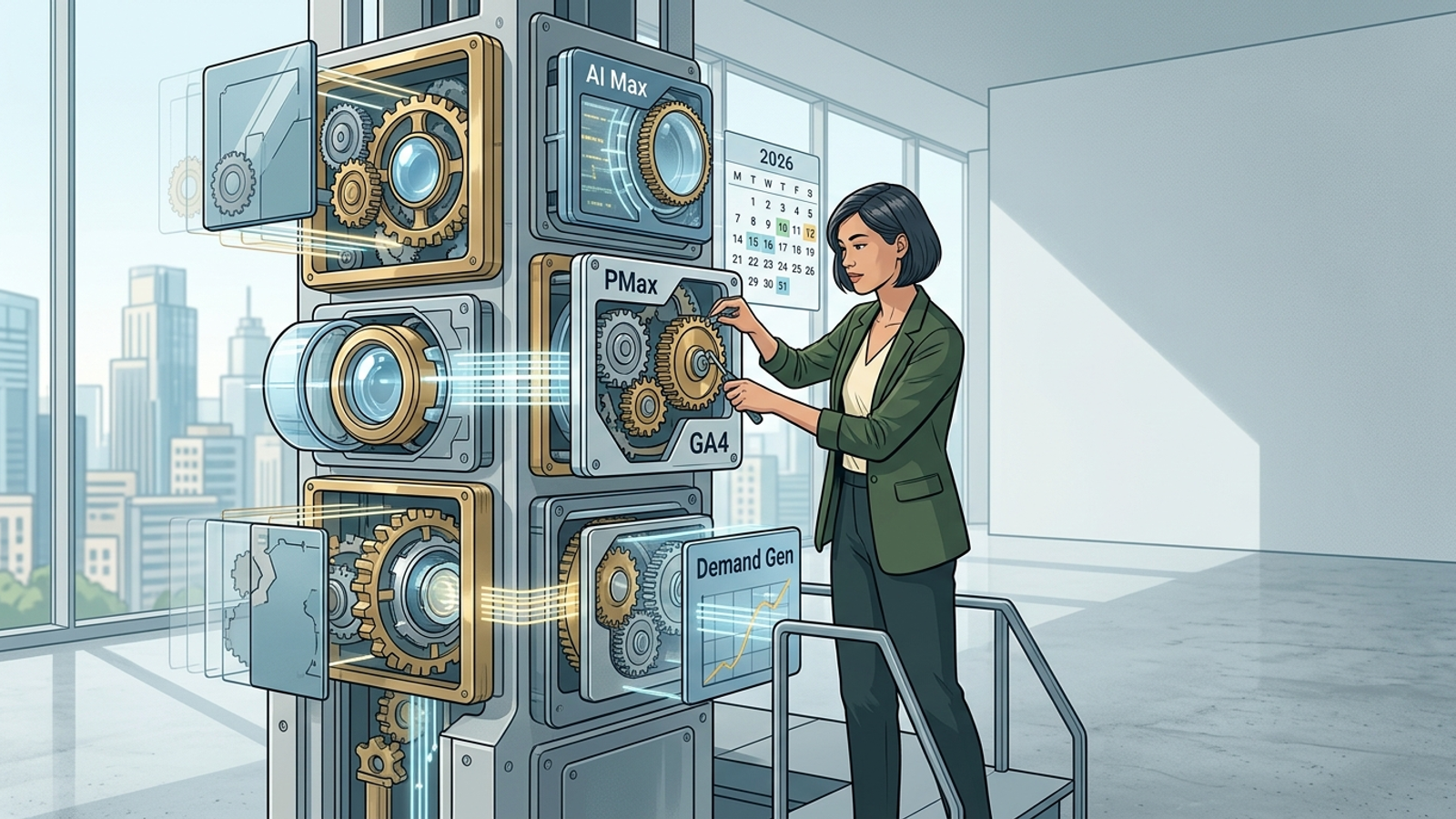 Illustration for: Every Google Ads Change That Matters in 2026 (So Far): PMax, AI Max, GA4, and Demand Gen