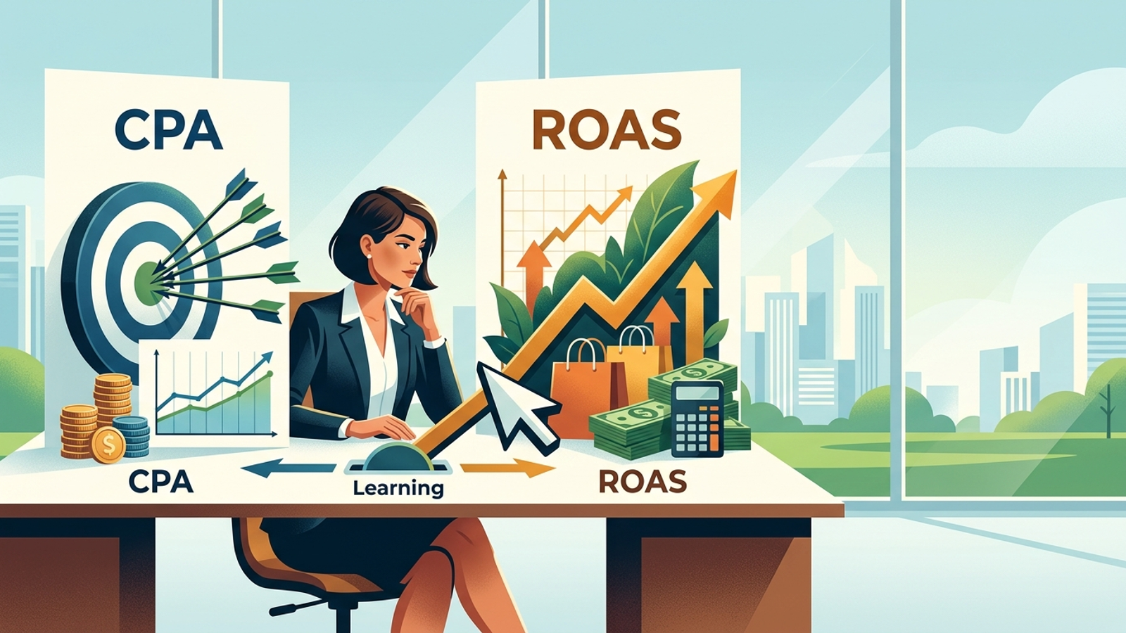 Illustration for: ROAS vs CPA in Google Ads: Which Bid Goal Wins and When to Switch