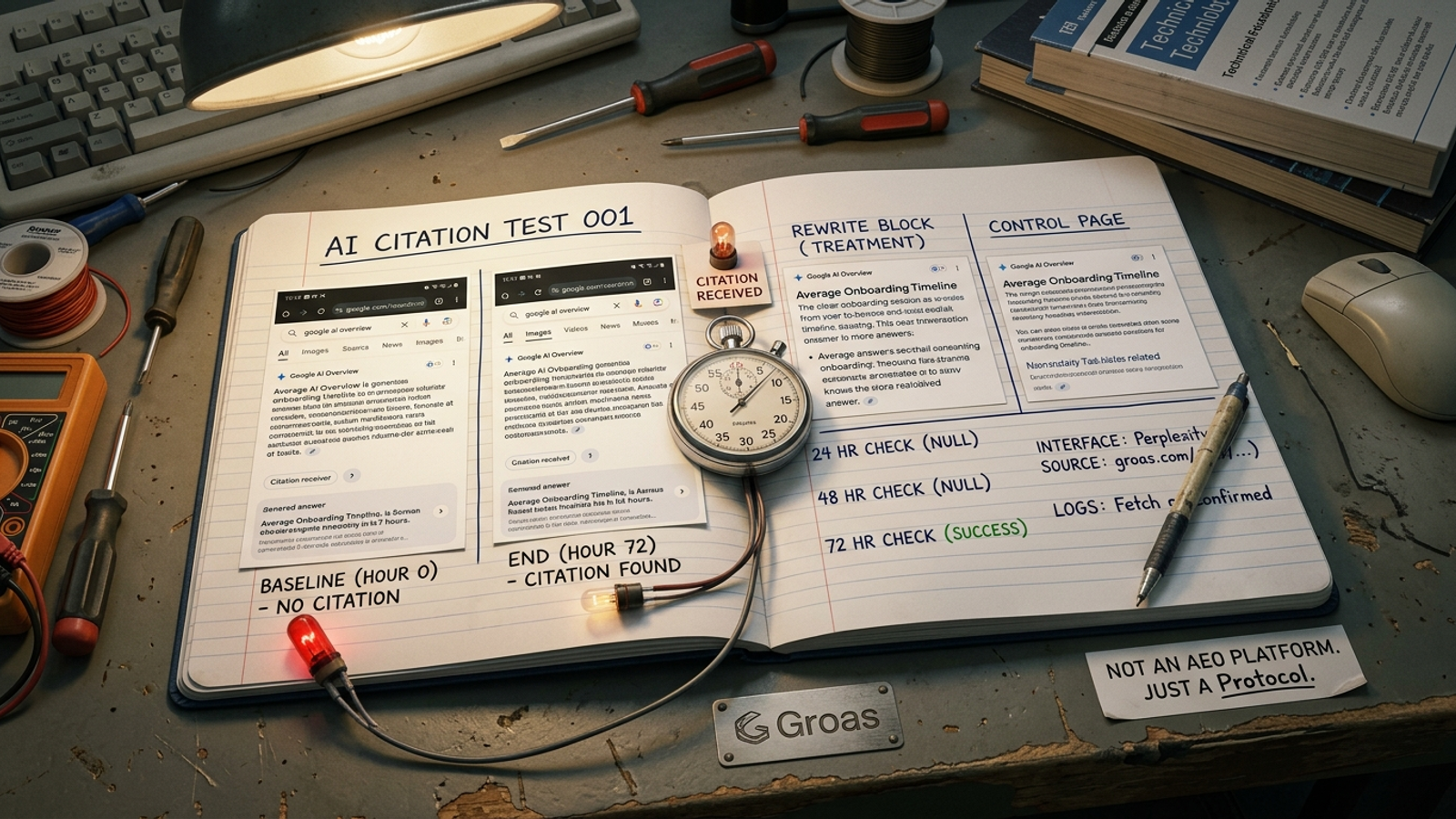 Cover image for: The 72-Hour AI Citation Test: One Page, One Control, No AEO Platform