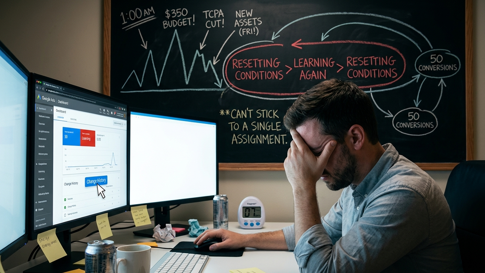 Cover image for: Stop Asking When Google Ads Will Finish Learning. Stop Resetting the Conditions.