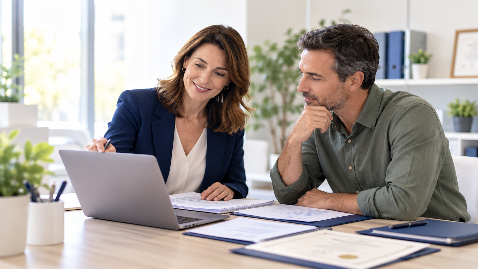 Accompagnement VAE CDVA : candidate et conseillère travaillant ensemble sur un dossier de validation