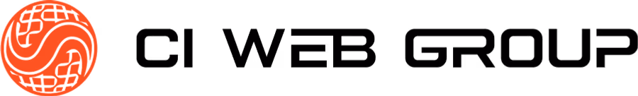 CI Web Group logo with orange globe icon and black text