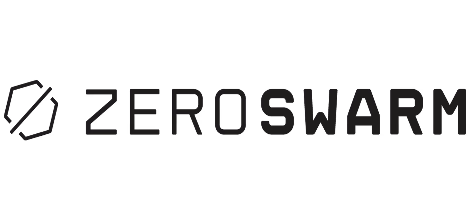 Zeroswarm brand logo with a stylized hexagon and diagonal line icon.
