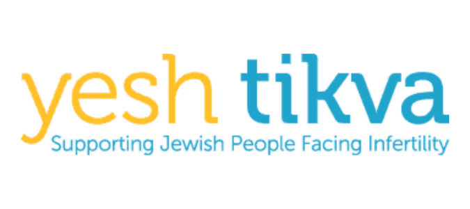 Logo with text 'yesh tikva' and tagline 'Supporting Jewish People Facing Infertility.'