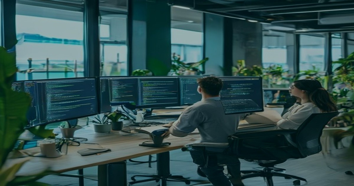 Engineers reviewing AI-generated code quality dashboard