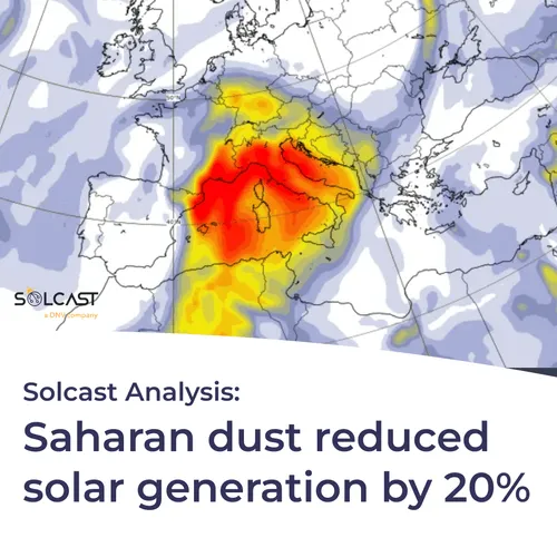 European solar generation takes a hit from ongoing Saharan dust event