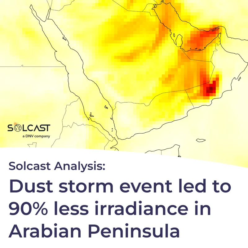 Dust and cloud impact solar across Arabian Peninsula