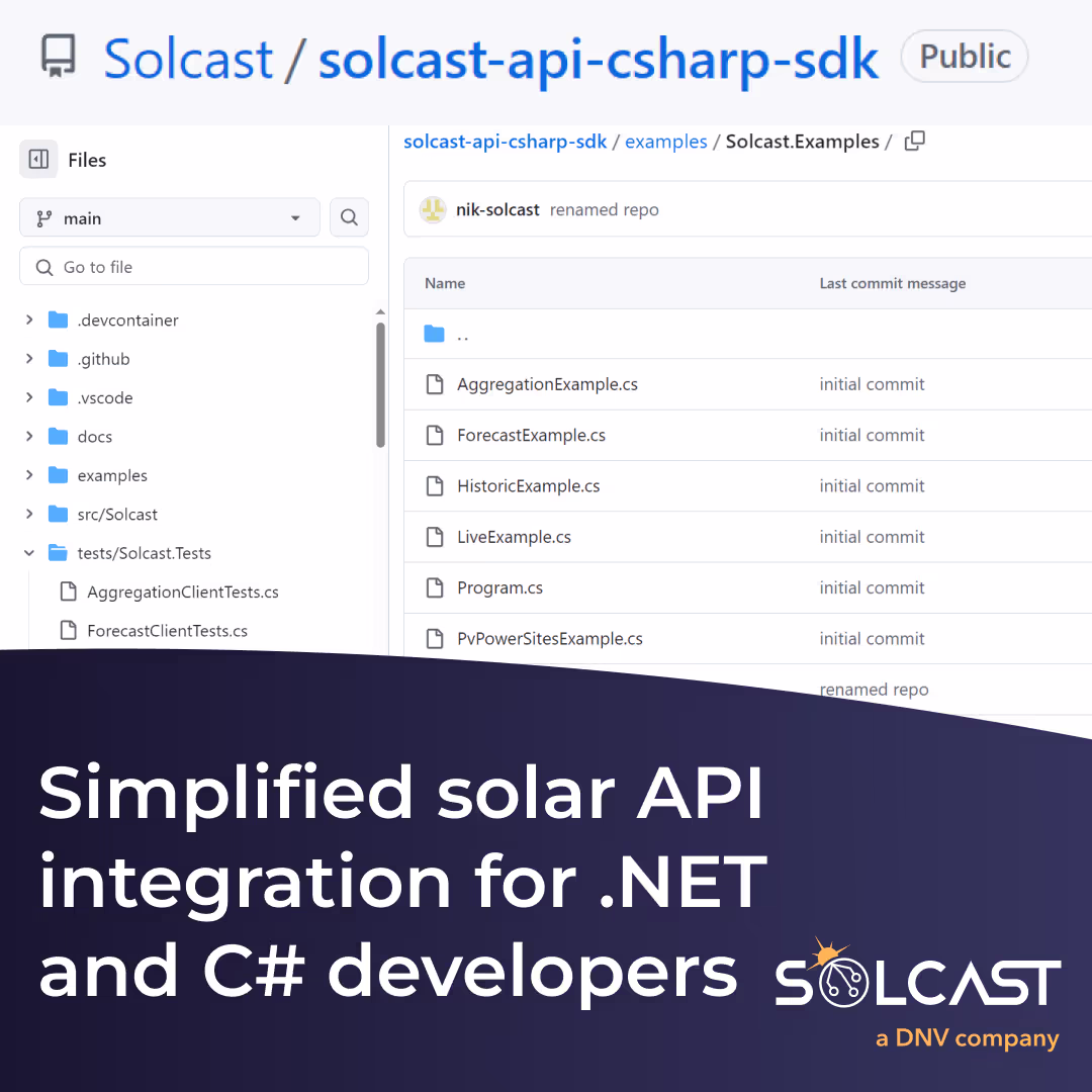 Introducing the Solcast C# SDK: Simplifying Solar-Specific Data Integration for .NET Developers