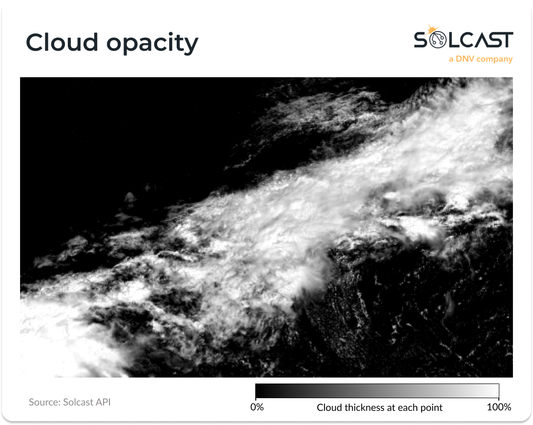 An image of cloud showing opacity or thickness