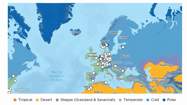 A GIF showing Solcast forecast data accuracy worldwide