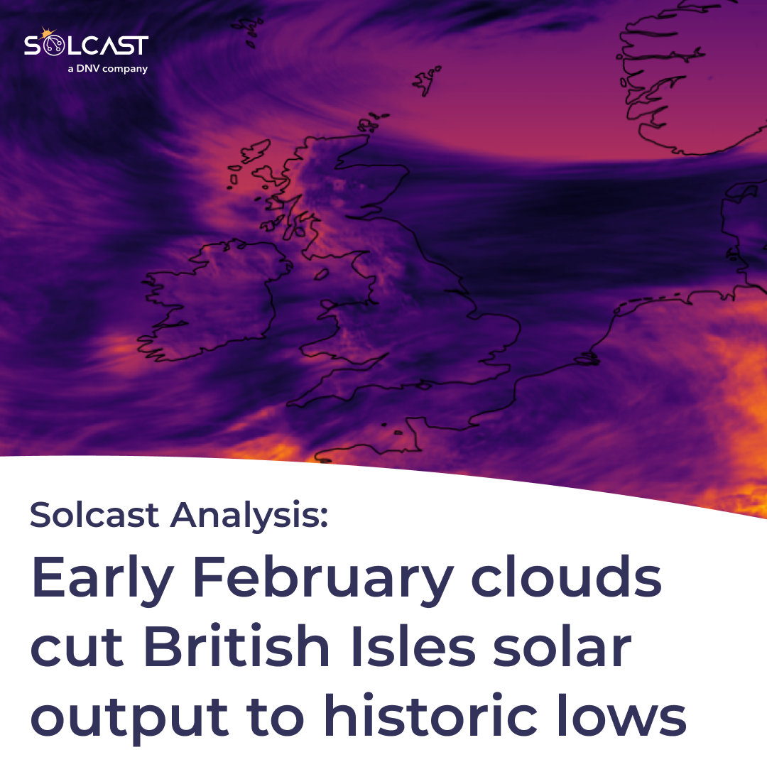 Persistent cloud drops British Isles solar output in early February