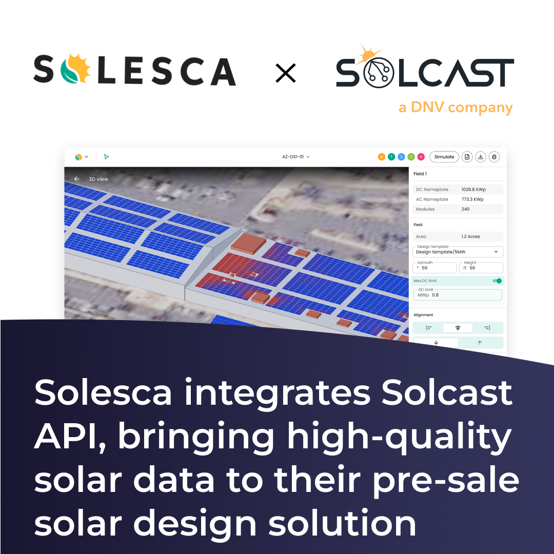 Solesca integrates Solcast data for faster, more accurate solar design