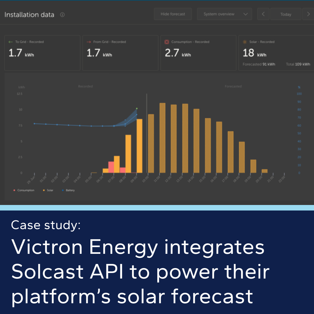 Solcast Data Powering Victron Energy's New Solar Forecast Feature
