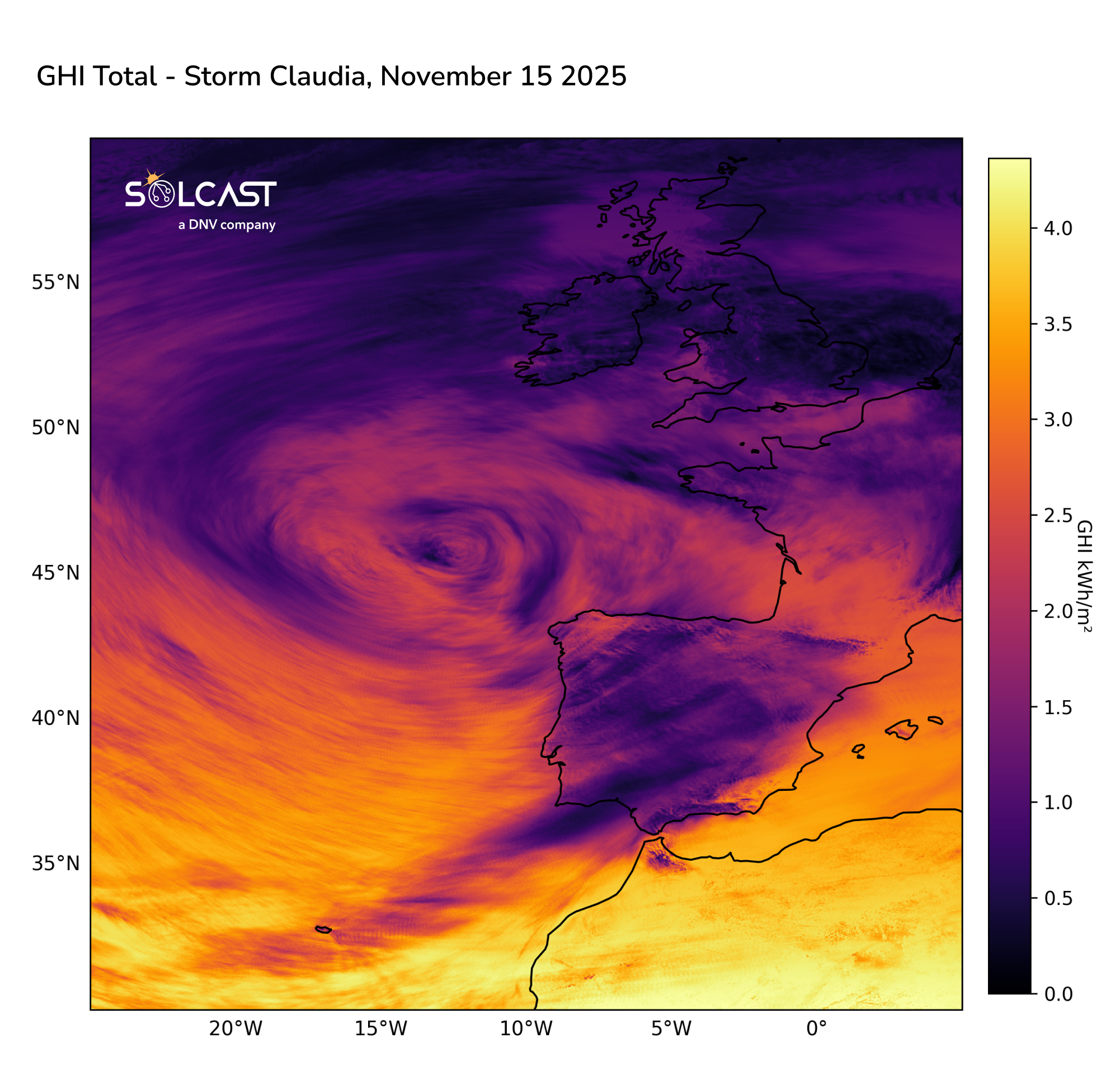 Europe GHI Total - Storm Claudia