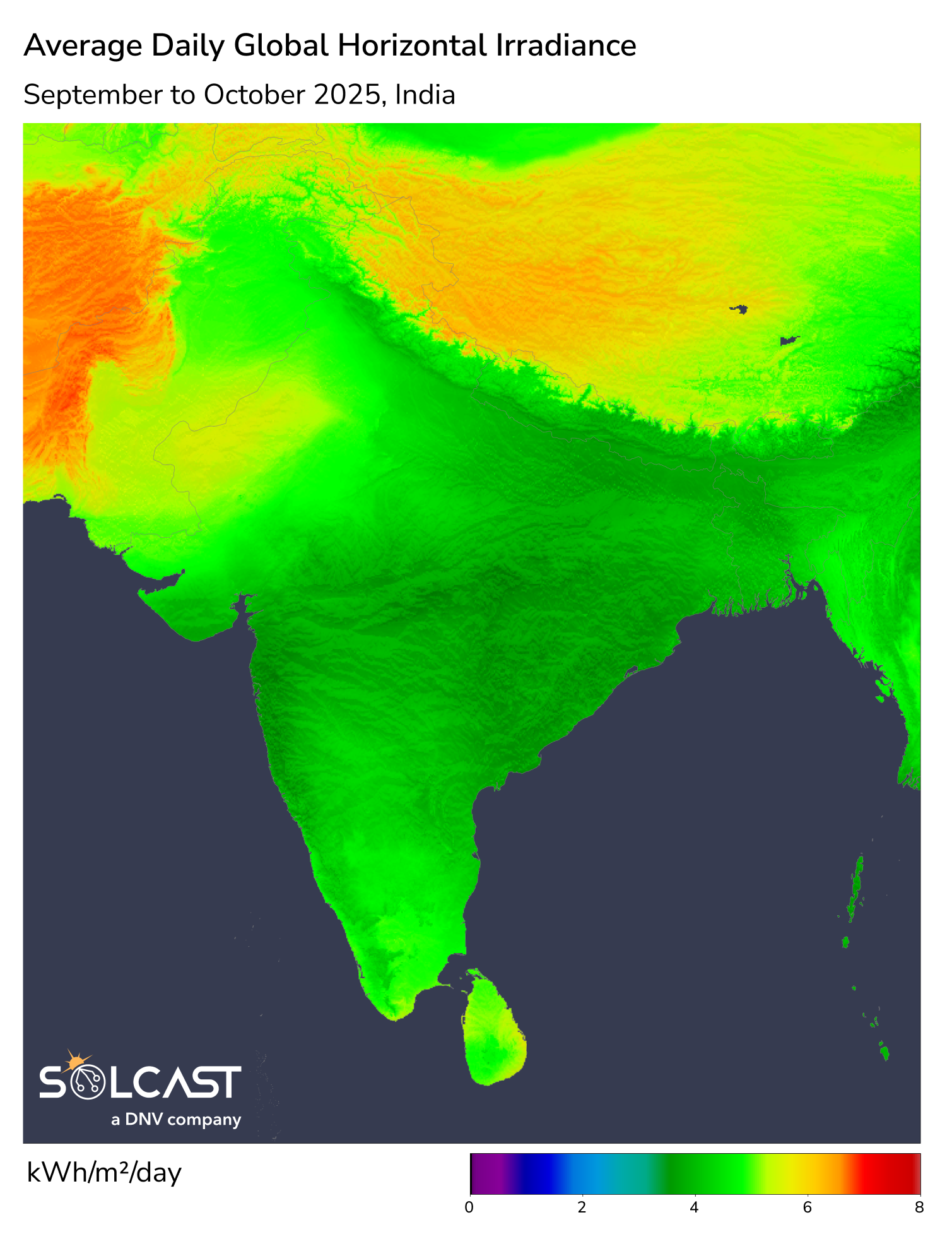 India's Average Daily GHI - Sep-Oct 2025