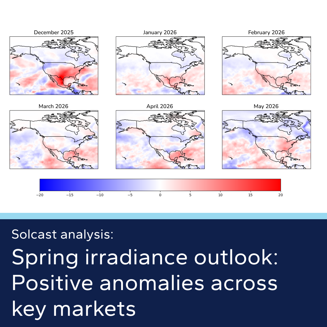 Forecasts point to strong solar conditions across the U.S., China and Europe through spring