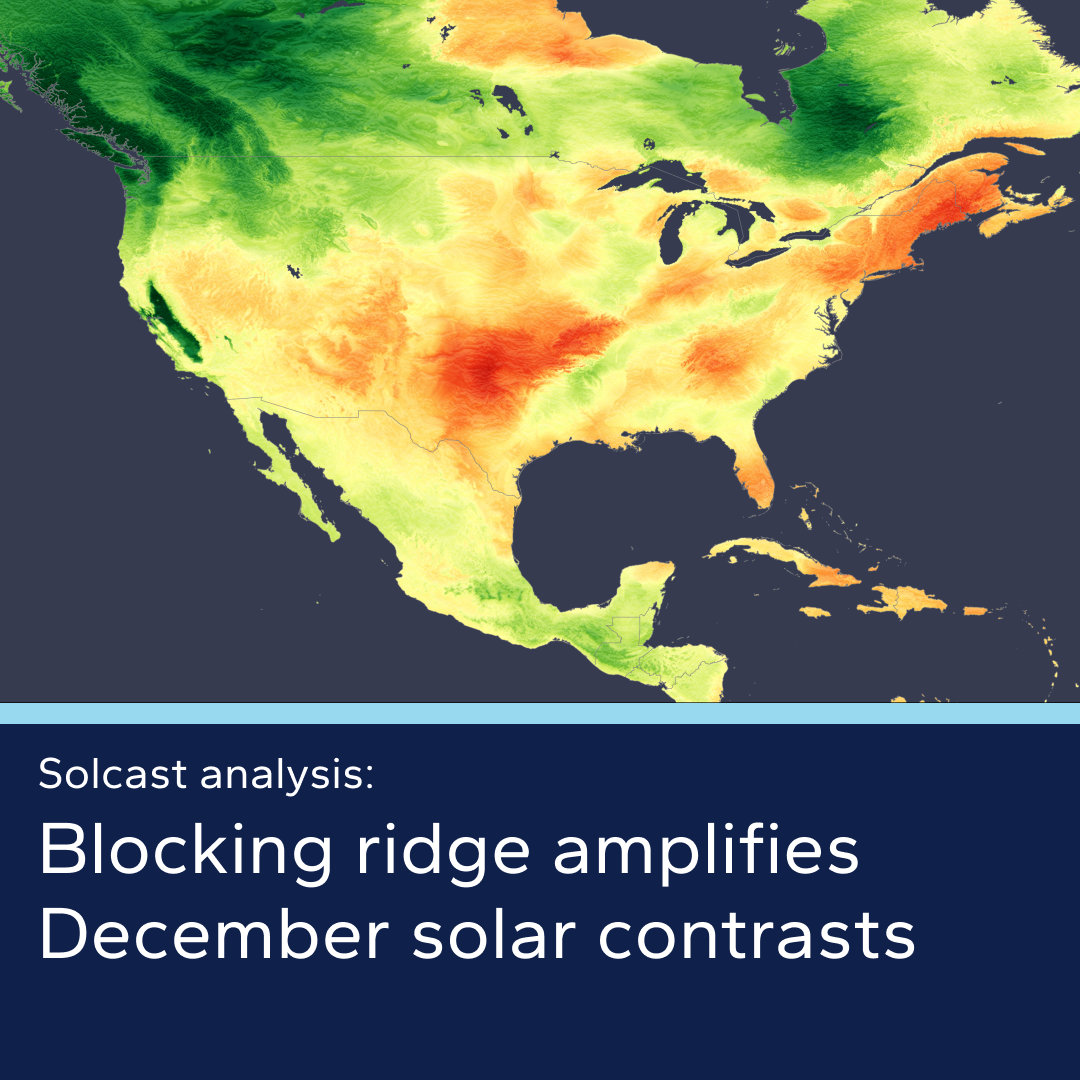 La Niña Ridge drives December solar gains across U.S. Southwest