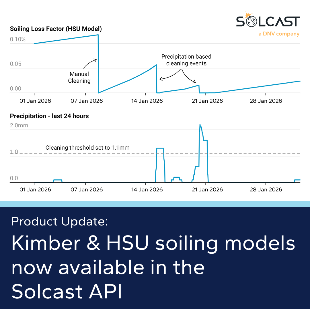 Kimber and HSU Soiling Models Are Now Available in the Solcast API