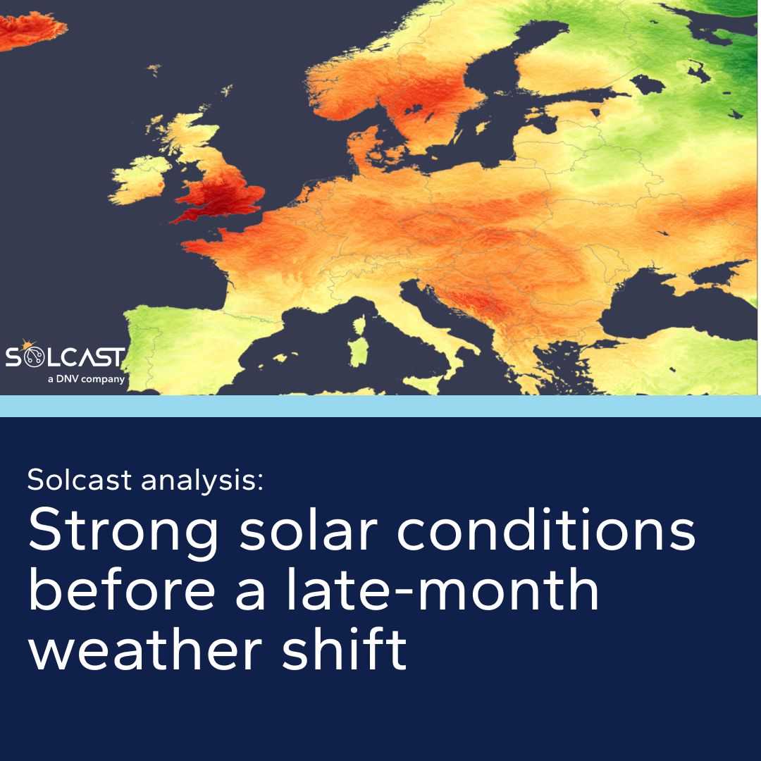 Europe’s solar resource surplus continues before late-August cloud shift