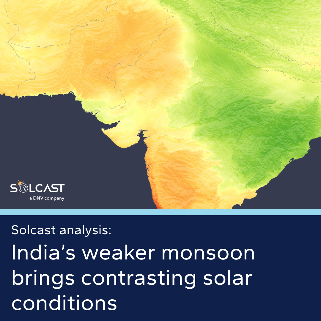 Weaker monsoon lifts irradiance in Western India as August storms dim the East