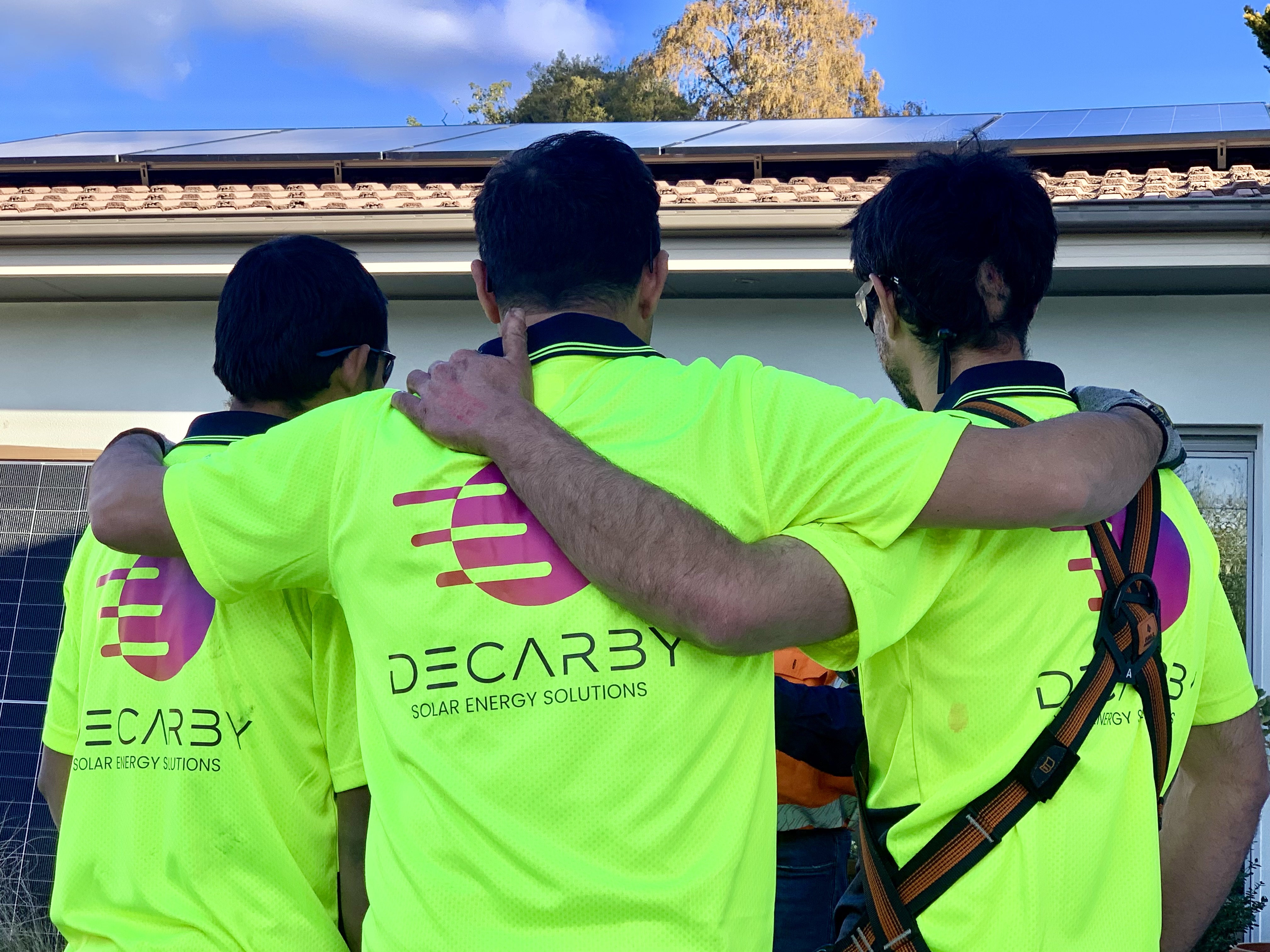 Decarby installation team on site ready to help homeowners with solar upgrades