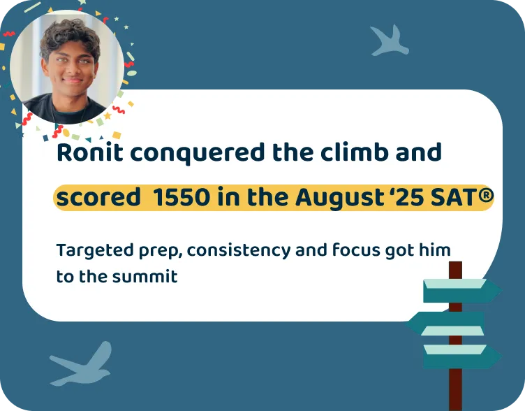 Ronit scored 1550 in SAT august 2025