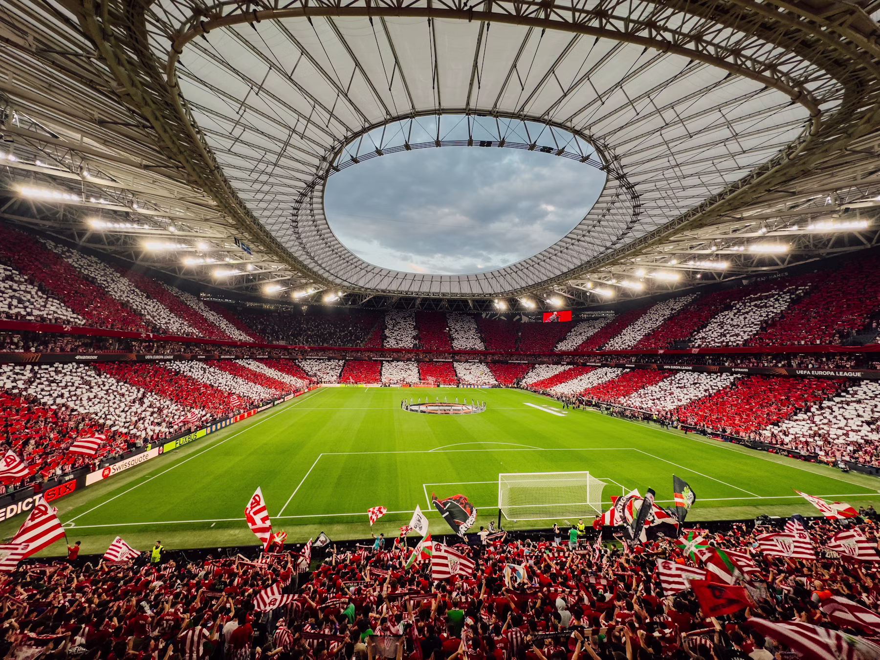 Packed stadium with supporters