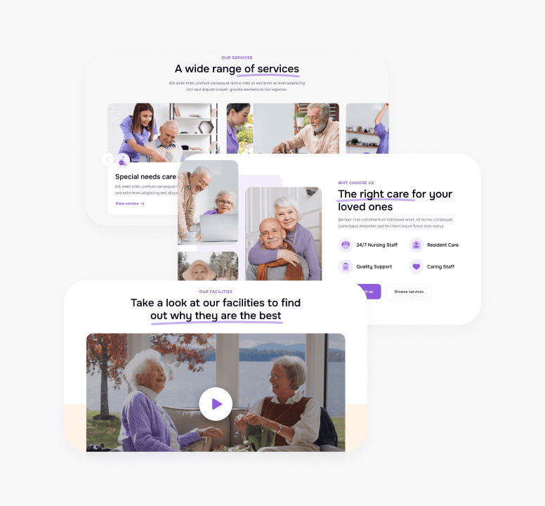 ElderlyCare X - 35 Sections Included - Elderly Care Webflow Template