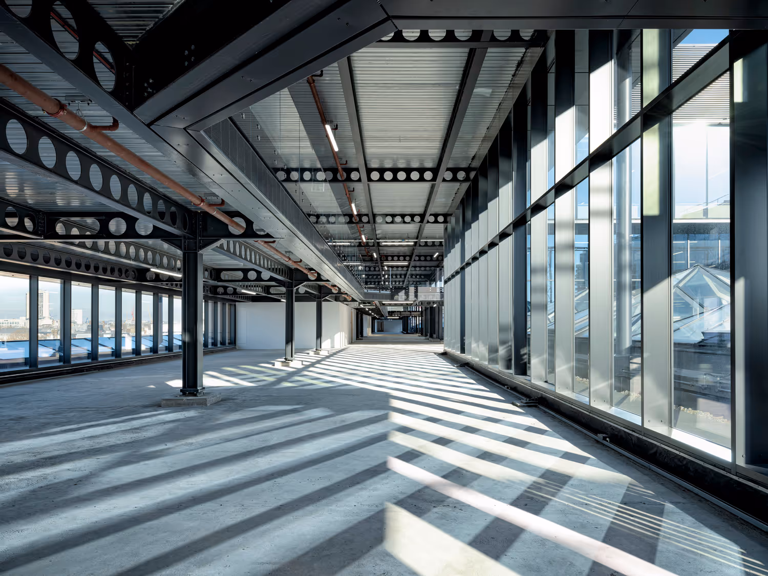 Inside of a big building