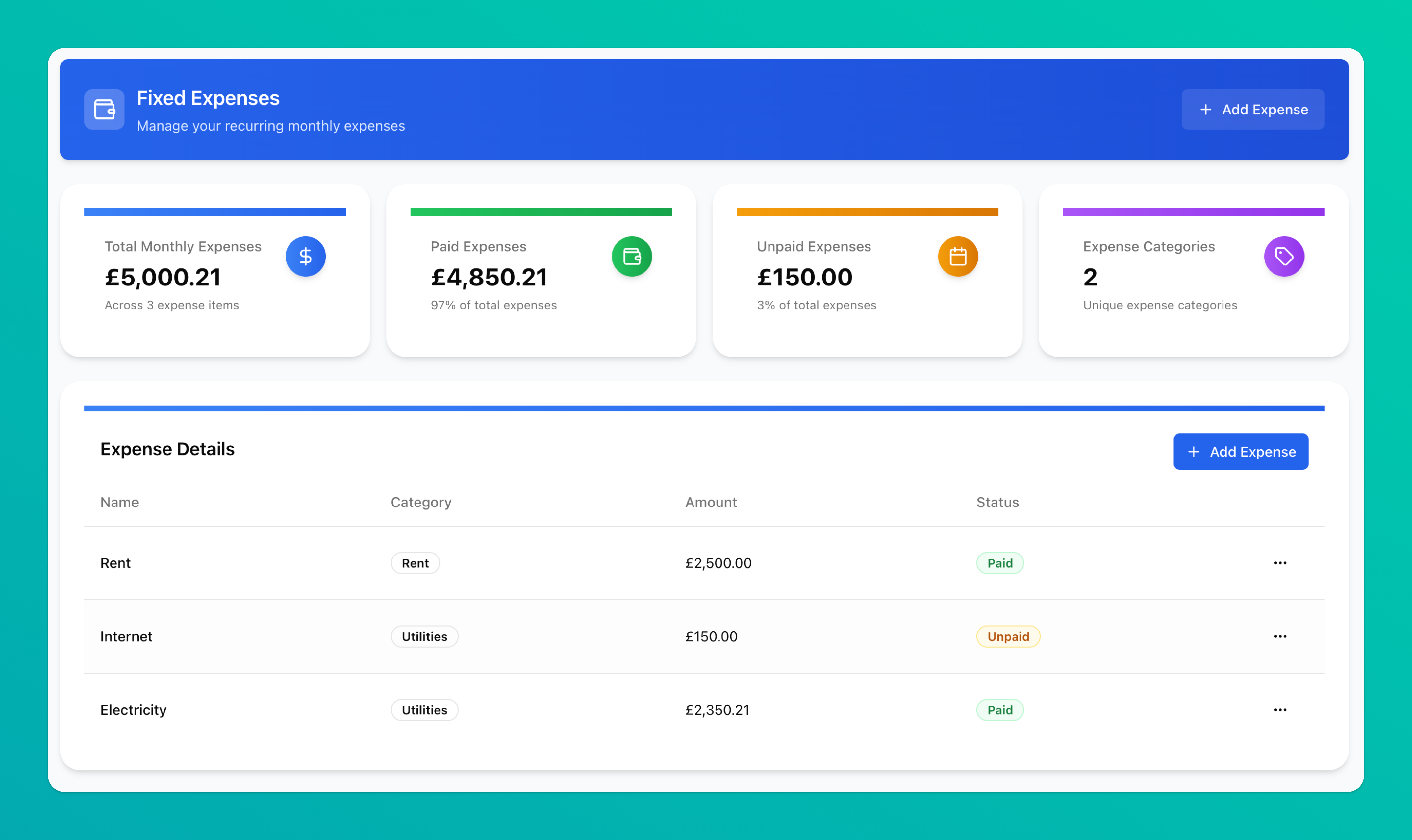 Airserve Fixed Expenses Image