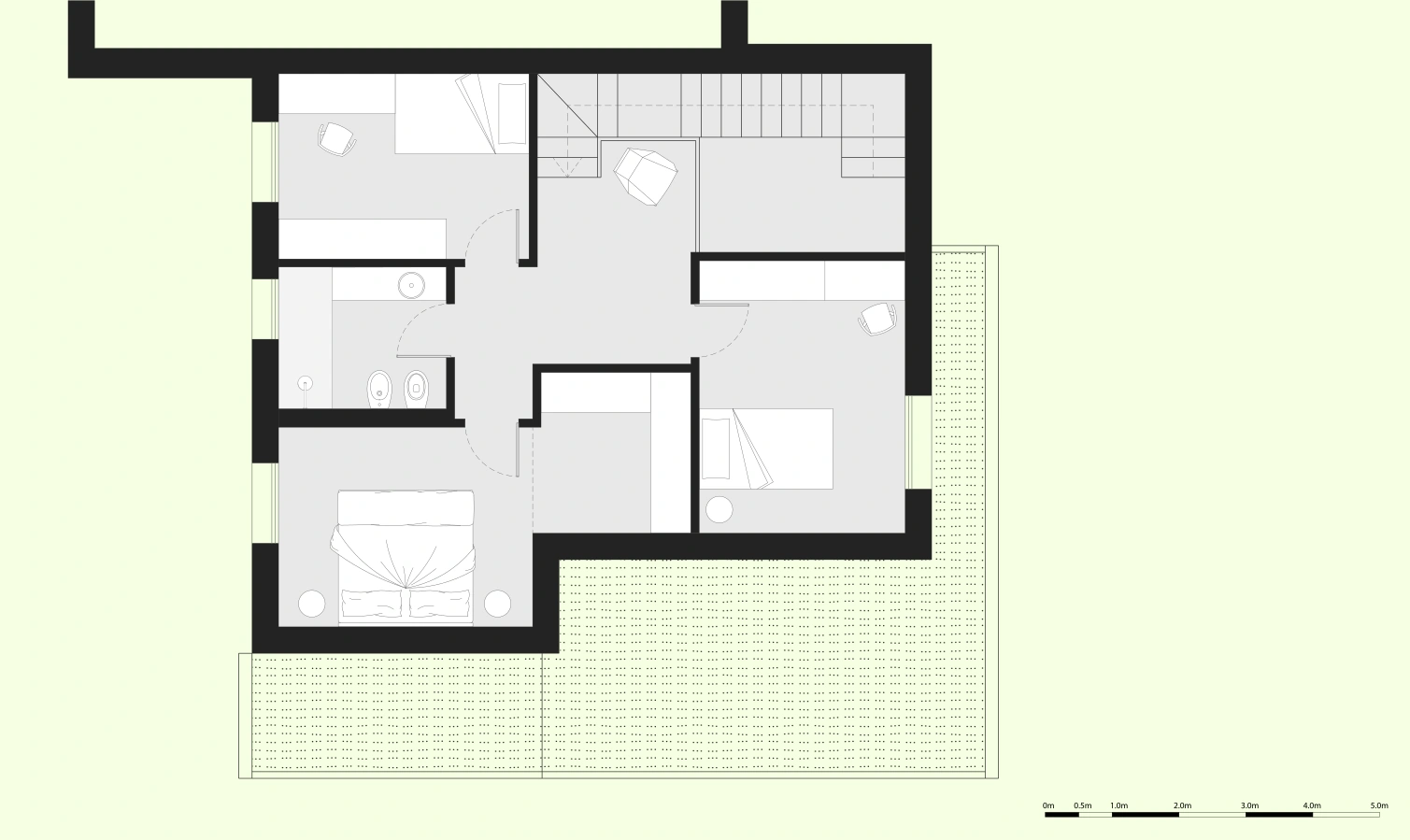 Villa n° 1 - planimetria primo piano