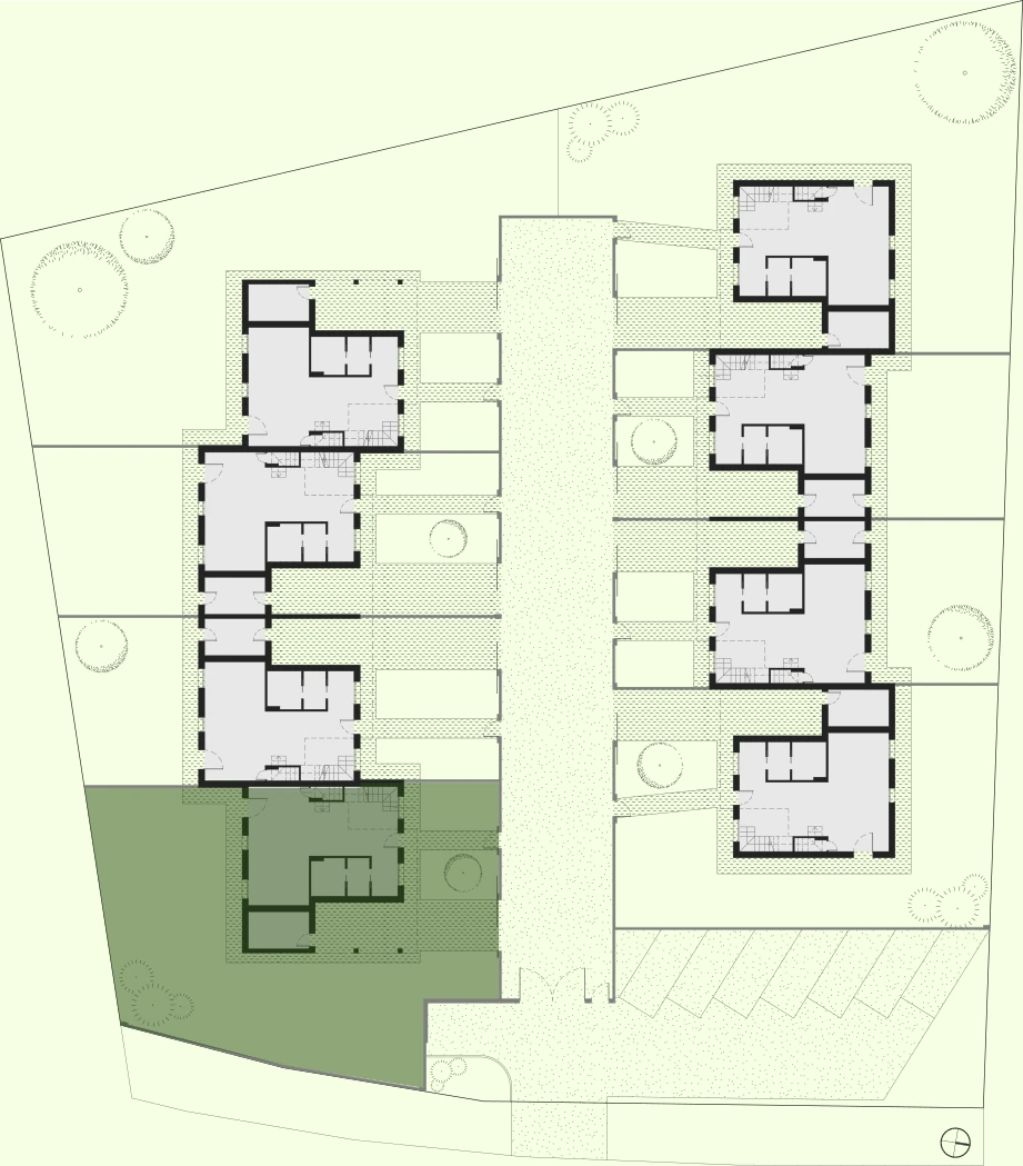 Villa n° 1 - planimetria residence evidenziata