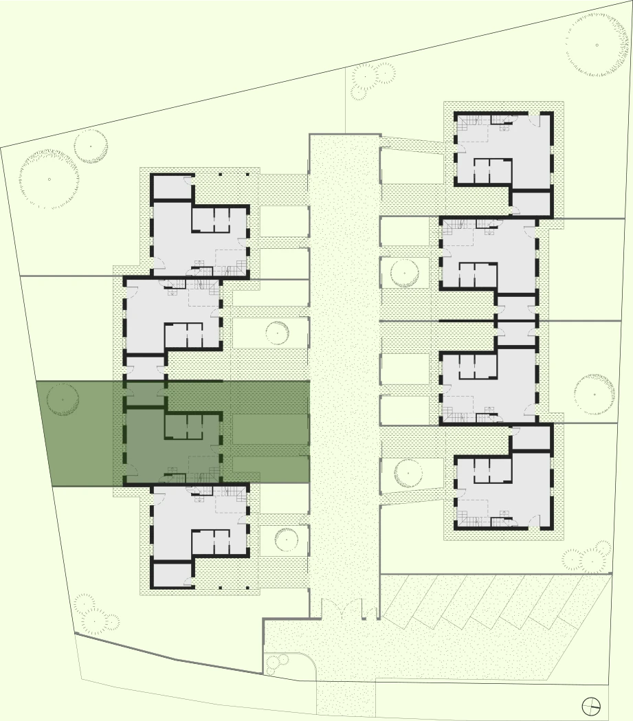 Villa n° 2 - planimetria residence evidenziata