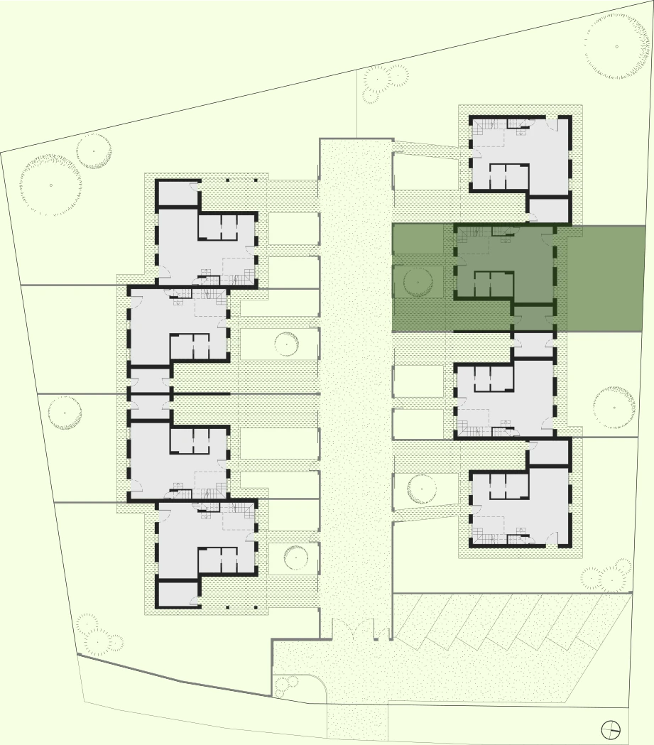 Villa n° 6 - planimetria residence evidenziata