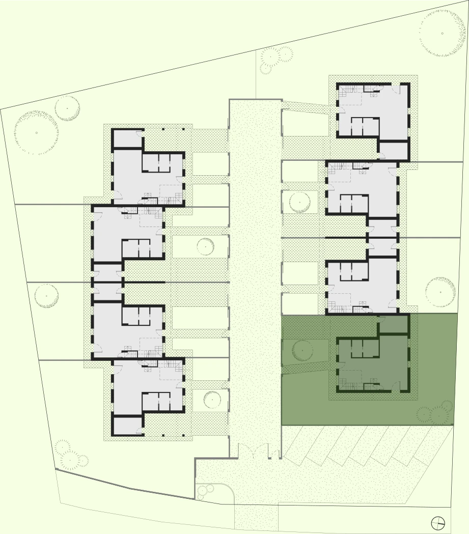 Villa n° 8 - planimetria residence evidenziata