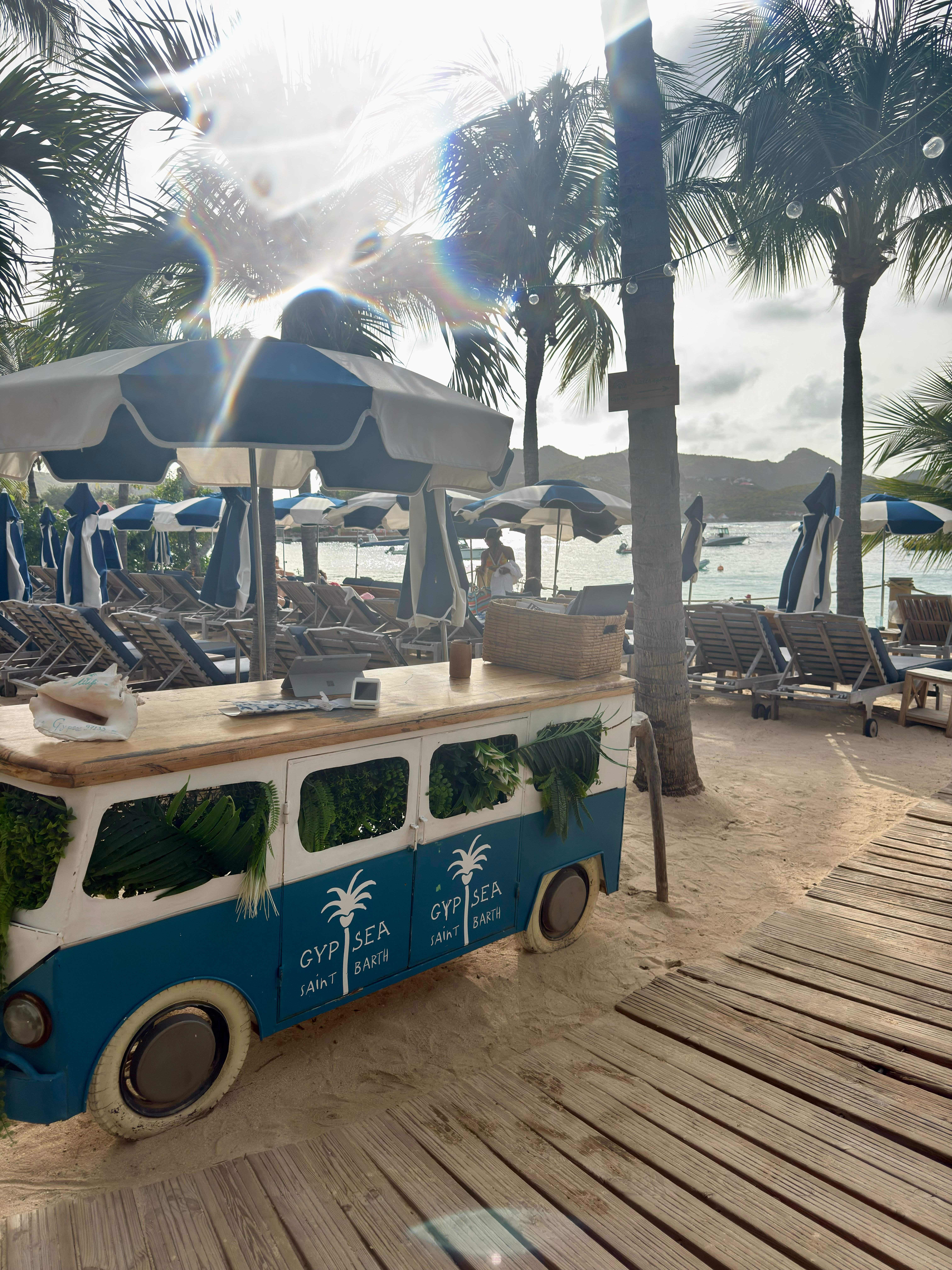 Entrance to Gyp Sea Beach Club overlooking Saint-Jean Beach in St. Barths.