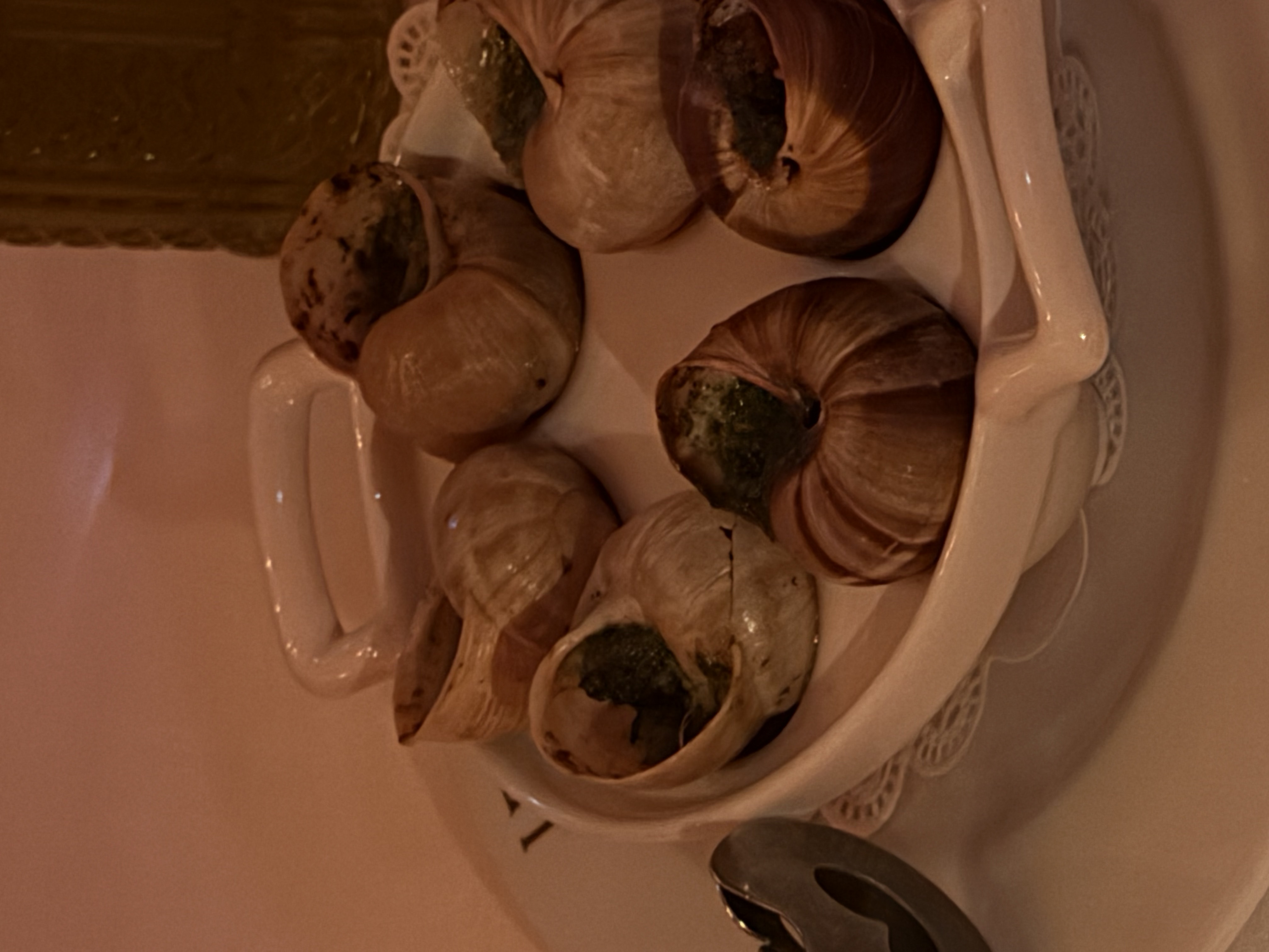 Traditional escargot served at Le Café during dinner in Gustavia, St. Barths.