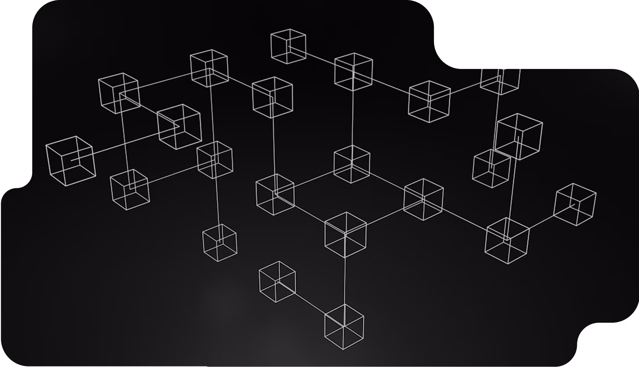 A black and white photo of a bunch of cubes.