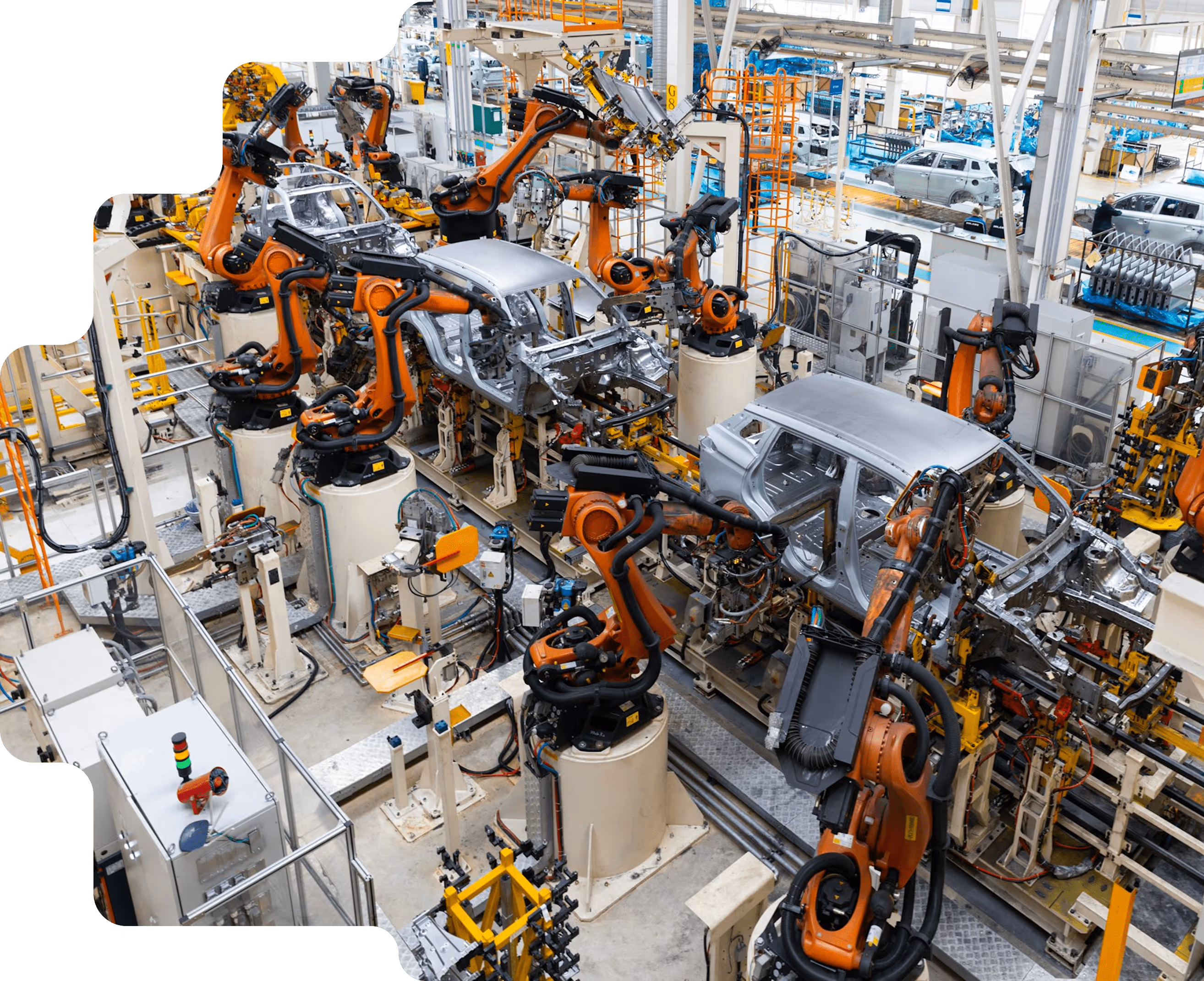 A factory filled with lots of machines and machinery.
