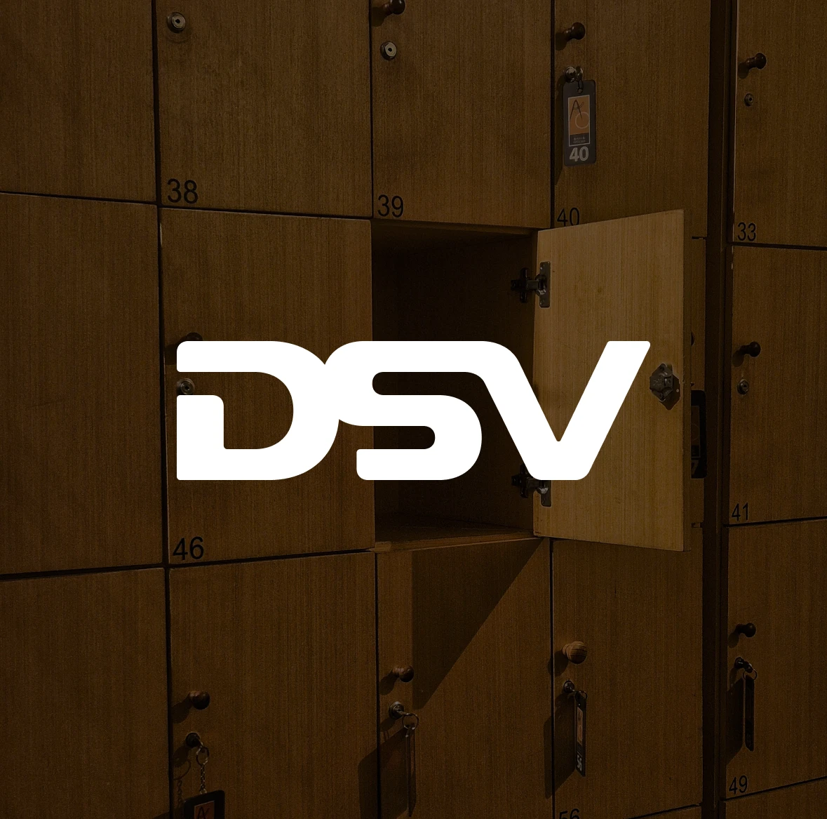 DSV logo over smart lockers