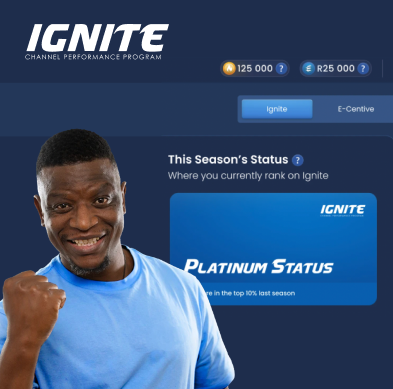 Ignite Channel Performance Program app showing a user's Platinum status