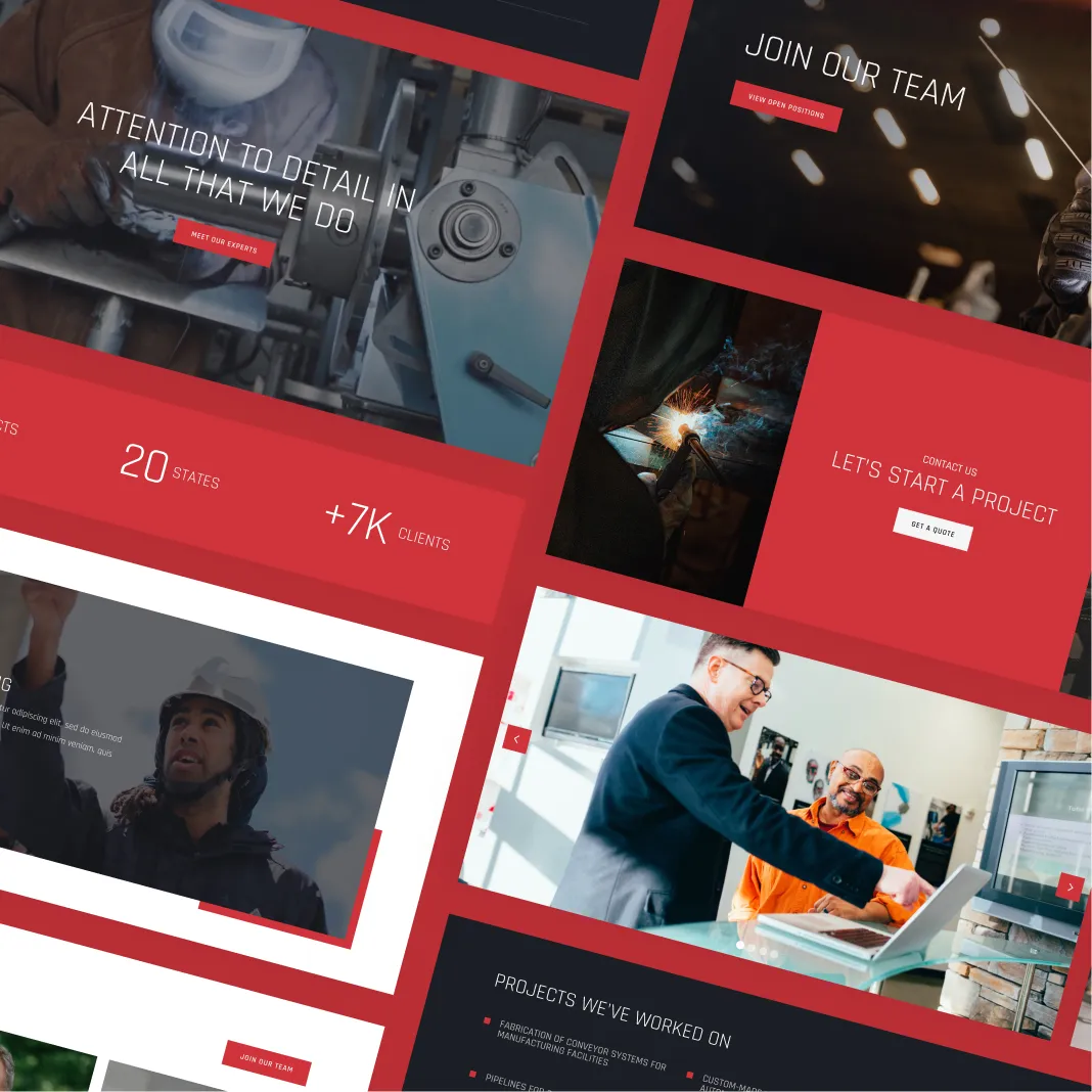 Weld template section mockups