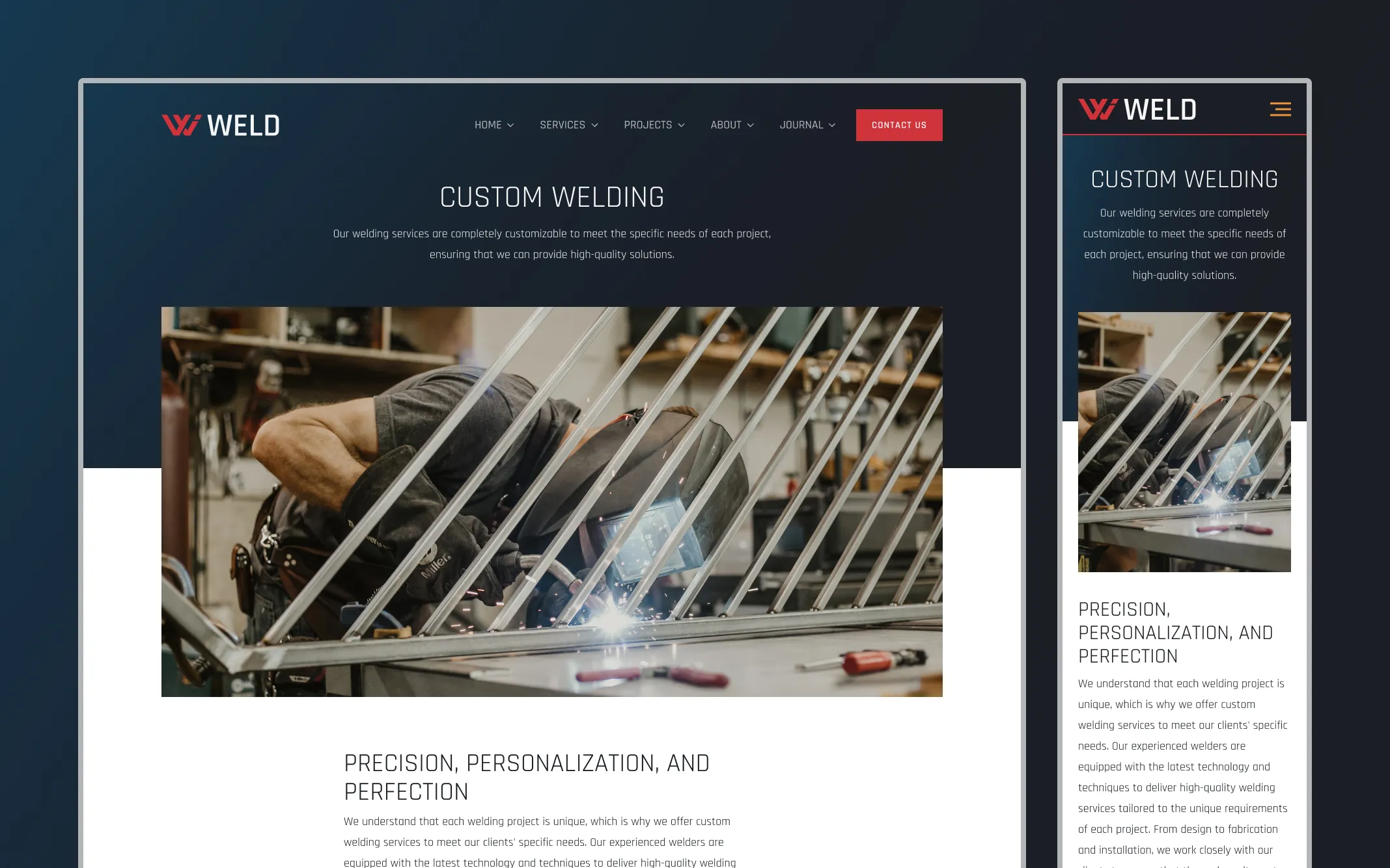 Individual service desktop and mobile mockup