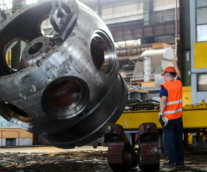 Welder working on project