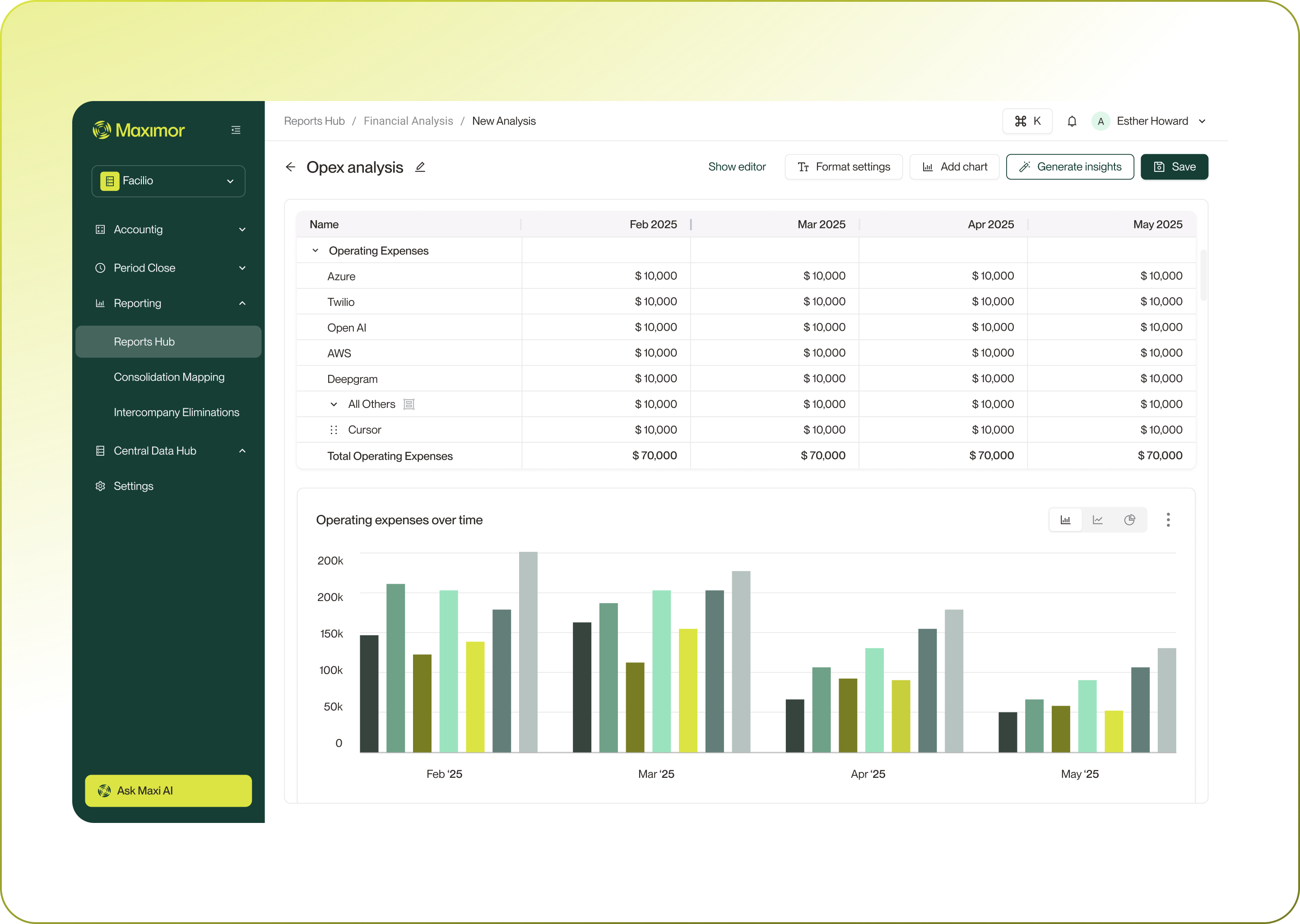 mockup design of report page